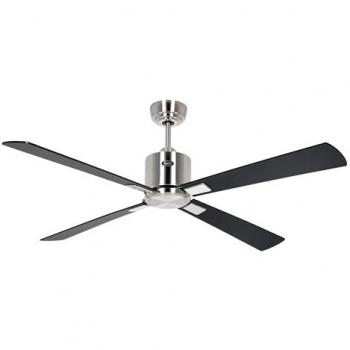 Ventilador de Techo Casafan Eco Neo III 132cm con Motor WiFi, Cromo Cepillado y Aspas Reversibles en Negro y Teca