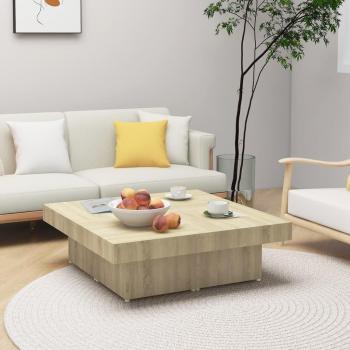 Mesa de centro aglomerado color roble Sonoma 90x90x28 cm vidaXL