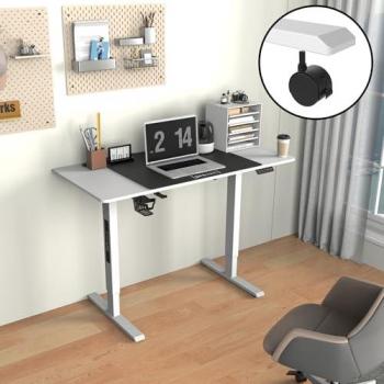 Escritorio ajustable en altura eléctrico Pro.tec Stryn con ruedas 72-117 x 120 x 60 cm - Blanco