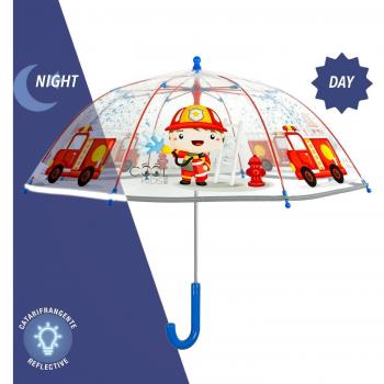 Perletti - Paraguas Transparente Bombero 42cm
