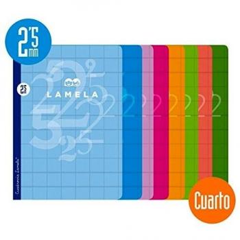 Lamela Libreta Grapada 50H 4º Cuadrovia 25 Mm Colores Surtidos 8