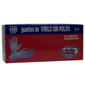 Guantes de Vinilo PVC Sin Polvo MAX GLOVES Desechables Especial Alérgicos Látex - 4,5 gr - Color Natural - 100 unidades
