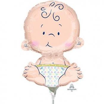 Anagram- Balón de aluminio Minishape Welcome Baby – Se infla con aire, Multicolor (3560802)