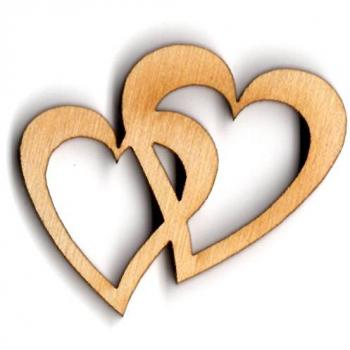 Petra de Manualidades-News A-HED57230 decoración, 25 x corazón Doble de Madera, 30 mm