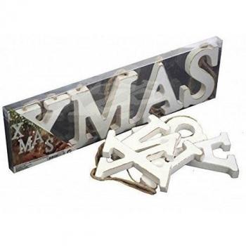 Para colgar de las letras de colour blanco de la Navidad Xmas corona de adviento decorativa de
