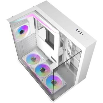 Caja Media Torre Darkflash TH285 RGB Blanca con 4 Ventiladores y Cristales Templados (ATX, ITX, mATX)