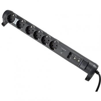 Legrand, Regleta enchufes 6 tomas, protección de sobretenciones, rj45, color negro