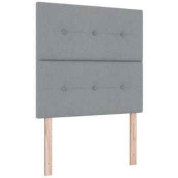 Cabecero LED con Luces de Tira Gris Claro 90 cm Tela