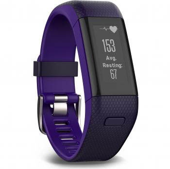 Garmin Vívosmart HR+ - Pulsera de actividad con GPS y tecnología Garmin Elevate, morado