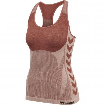 Hummel Cleaa Seamless Women's Sports Top in Red and Withered Rose