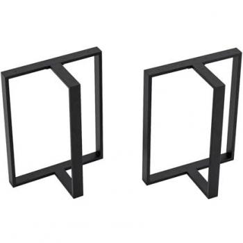 Set de 2 patas de mesa Ashby en forma de T, acero negro, 72x55x30 cm