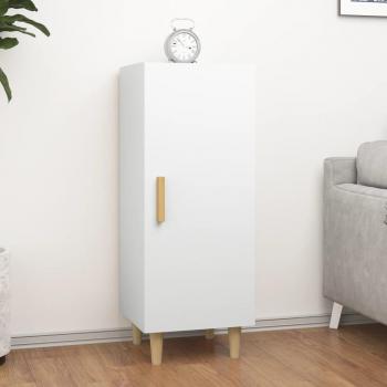Aparador de madera contrachapada 34,5x34x90 cm con puertas y cajón, mueble de almacenaje moderno para salón en color blanco