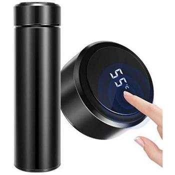 Homealexa Taza de Viaje, Termo Taza 500ML Travel Mug, Frasco de Vacío de Acero Inoxidable, Pantalla LED Táctil Inteligente con Temperatura, Térmica de Doble Pared, Aislado al Vacío