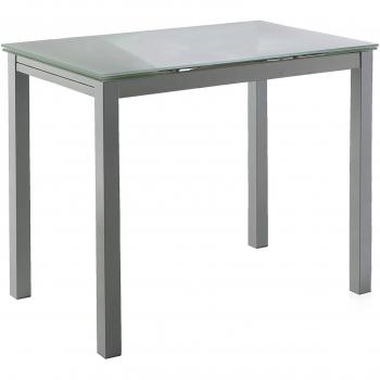 PONDECOR Mesa De Cocina Extensible SintraMetal Y CristalBlanco Y Gris100140x60x76 cm