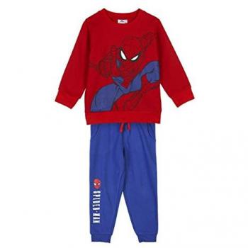 Chándal Infantil Spider-Man Rojo, 100% algodón, cepillado, multicolor, talla estándar (2 años)