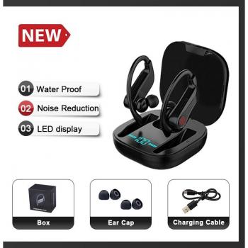 Auriculares deportivos inalámbricos Bluetooth HiFi impermeables con micrófono y ganchos para las orejas