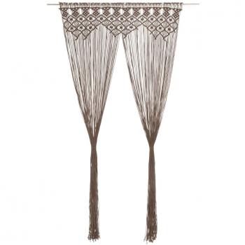 vidaXL Macrame Curtain Taupe 140x240 cm Cotton
