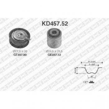 Kit de poleas SNR con correa de distribución KD457.52
