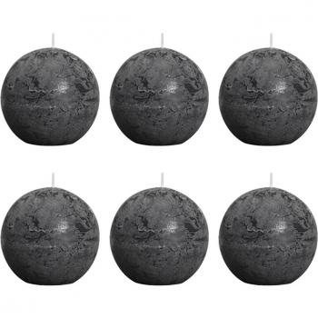 Bolsius - Vela de bola de parafina, rústica, color carbón gris