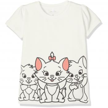 NAME IT Nitmarie Sara Ss Top Mini Wdi, Camiseta para Niñas, Blanco