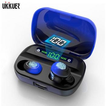Auriculares Inalámbricos Bluetooth V5.0 HD Estéreo Deportivos Impermeables con Doble Micrófono y Estuche de Carga de 6000mAh