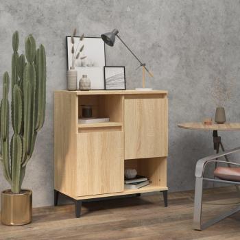 Aparador de madera contrachapada 60x35x70 cm en roble Sonoma, mueble de almacenaje para salón, buffet, armario auxiliar y armario de almacenamiento