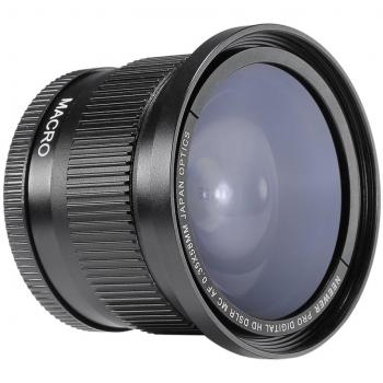 Neewer® 58mm 0.35 x Lente de Ángulo Ancho y Ojo de pez con Cubierta de lente para Canon Rebel T5i, T4i, T3, T3i, T2i, T1i, XTi, XT, XSi, XS, SL1, Canon EOS 1100D, 1000D, 700D, 650D, 600D, 550D, 500D, 450D, 400D, 300D, 100D DSLR Cámeras