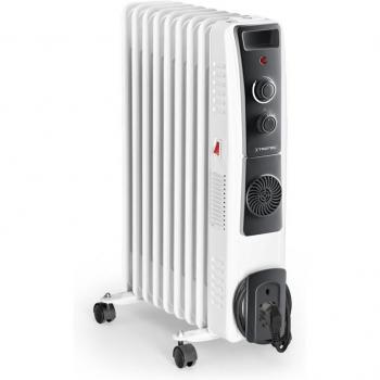 Radiador de Aceite Trotec TRH 22 E - 2000W, termostato ajustable, 3 niveles de potencia, protección contra sobrecalentamiento, ruedas para fácil transporte