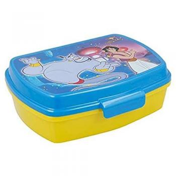 Sandwichera Rectangular Aladino Disney Oficial Multicolor para Almuerzo y Regalos
