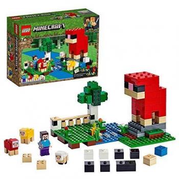 LEGO Minecraft - La Granja de Lana, Juguete de constucción inspirado en el videojuego, Incluye el bebe oveja, Novedad 2019