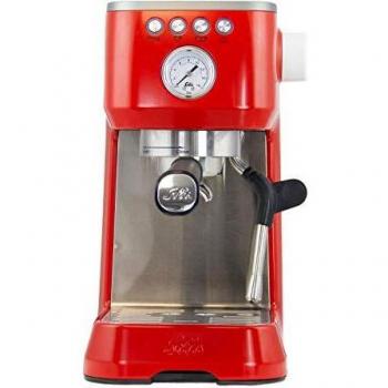 Solis Barista Perfetta Plus 1170 - Máquina de Espresso Piston - Portafiltro 54 mm - Manómetro - Boquilla de Vapor/Agua Caliente - Doble Salida - Color Rojo