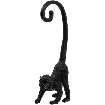 Atmosphera Estatuilla de Mono Negra de Resina con Realismo y Diseño Elegante para Decoración de Aparadores y Librerías - H41 cm