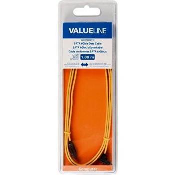 Valueline Cable de datos SATA 7-pin hembra - hembra Amarillo 1m con bloqueo y ángulo de 90º