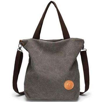 JANSBEN Bolsos Mujer,Bolsos Bandolera de Lona Casual Bolso de Hombro Grandes Mensajero Bolsa Shopper Tote Escuela