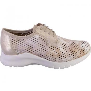 Zapatos con cordones de mujer PIESANTO 240715 en piel beige