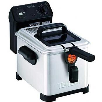 Tefal Freidora Pro Premium Eco 4L FR5160 Digital, Sistema de filtrado, Malla Filtro, Ventana Cristal para Ver la coción, fácil de Usar y de Limpiar, 2400 W, 4 litros, Negro, Acero Inoxidable