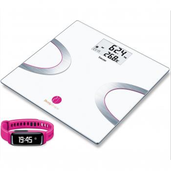 Beurer BF 710 + AS 81 - Sistema BodyShape 3 en 1, con App en español, color blanco/rosa
