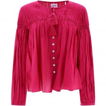 Isabel Marant Etoile Women's Abadi Blouse Top in Fuchsia | Size 34 | 24PHT0372FAB1J17E40FA