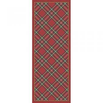 Alfombra Vinílica Roja Wales, 52x140 cm, Antideslizante, Lavable y Resistente al Calor para Pasillo, Cocina y Salón