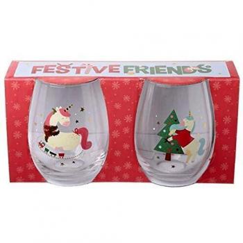 Festive Friends Christmas Unicorn Set of 2 Tumblers