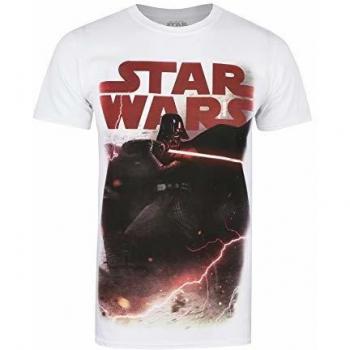 Star Wars Vader Lightning Camiseta, Blanco