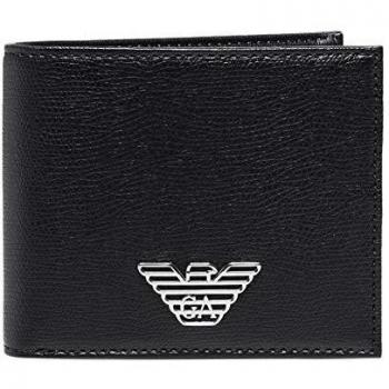 Armani Jeans Eagle Badge Bilfold Wallet One Size BLACK
