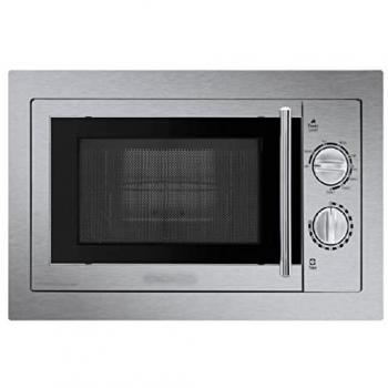 Microondas de encastre Orbegozo 800W, capacidad 20L, grill 1000W, 9 niveles de potencia