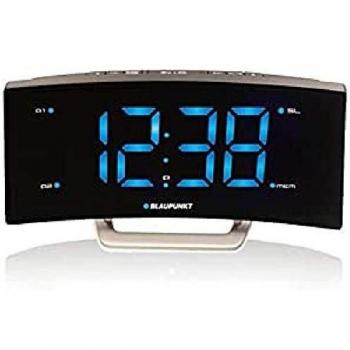 Reloj Despertador Analógico y Digital Blaupunkt CR7BK de Acero Inoxidable