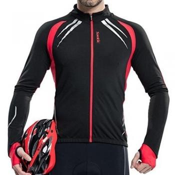 Santic de Ciclismo Running Cortavientos Windstopper Transpirable Señales Reflectantes para Hombre