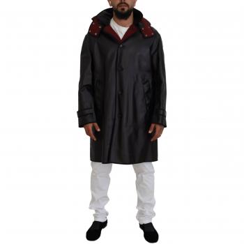Dolce & Gabbana Black Trench Hooded Parka Cotton Jacket - IT46 | S
