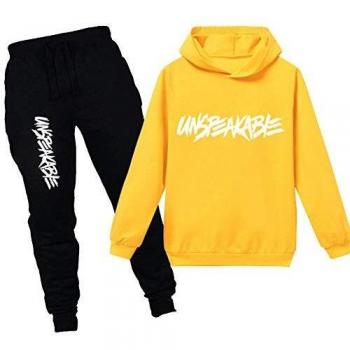 amropi Chándal Niños 2 Piezas Set Sudadera con Capucha y Pantalones Deportivo Jogging Adolescentes Conjunto Ropa