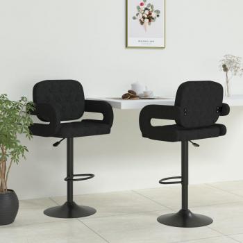 Taburetes de Bar Negros de Tela - 2 Pcs, Taburetes de Cocina 2 Unidades Tela Negro vidaXL