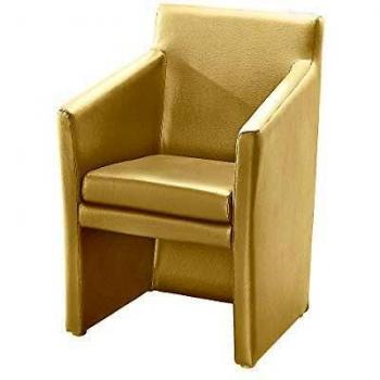 Sillón de Club Angular Beige con Tapizado de Poliuretano 850x575x530 mm