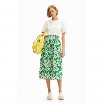 Vestido Desigual midi combinado verde